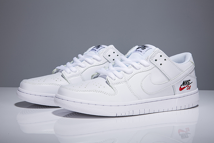 Women Nike Dunk Low Elite Sb All White Shoes - Click Image to Close